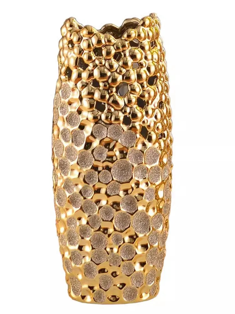 Gold Ceramic Porcelain Vase