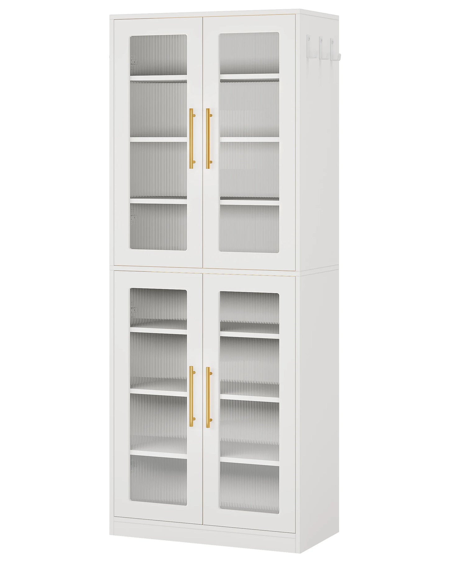 8-Tier Entryway Shoe Cabinet w/Acrylic Doors & LED Lights