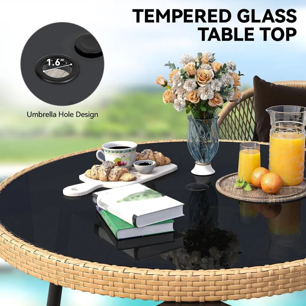 5-Piece Outdoor Dining Set w/Umbrella Hole