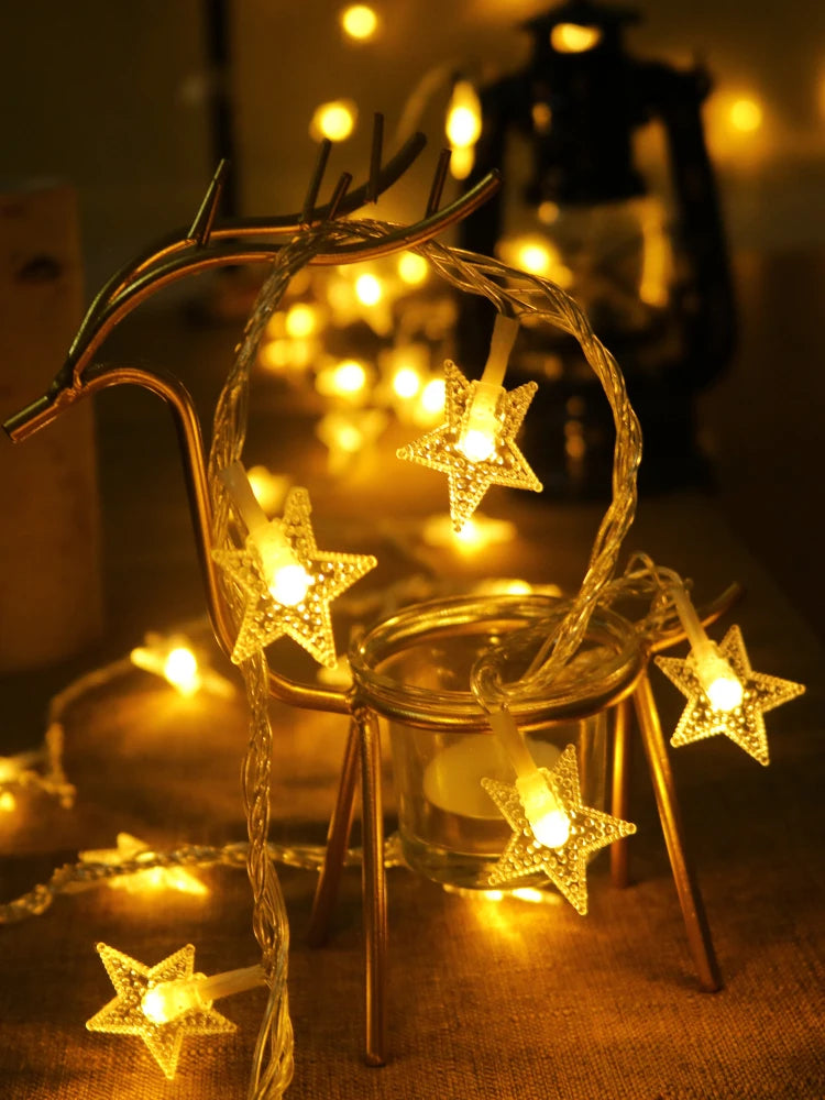 Fall Decor Maple Leaves Garland String Lights