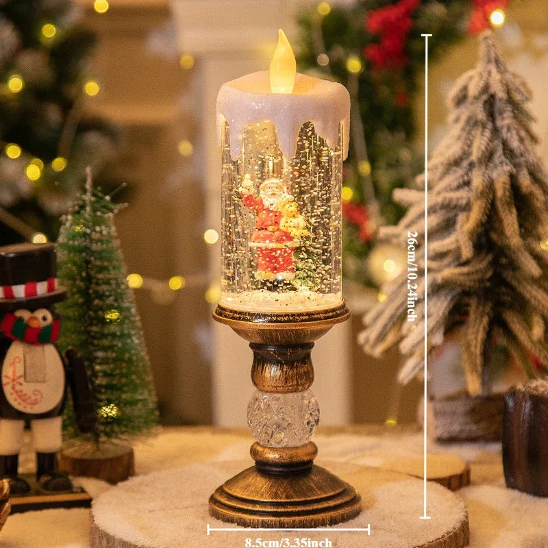 Illuminating Crystal Snow Christmas Candle