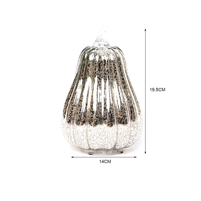 Glass Halloween Pumpkin Lantern Battery Operated
