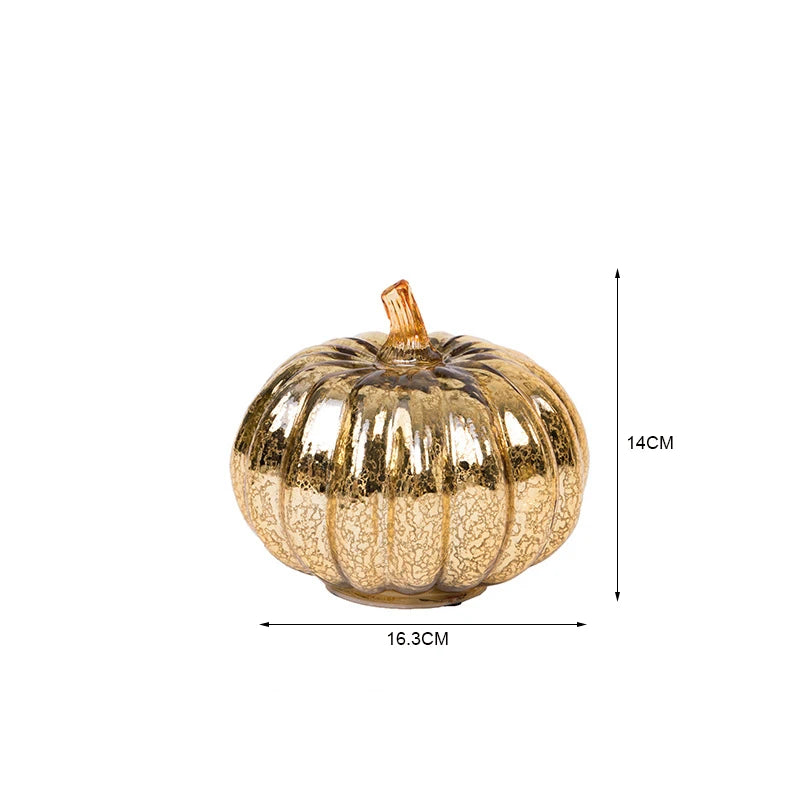 Glass Halloween Pumpkin Lantern Battery Operated