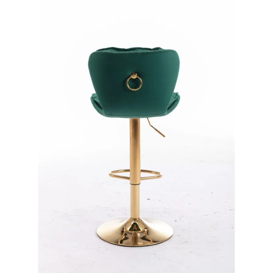 Set of 2 Bar Stools with Chrome Footrest and Base