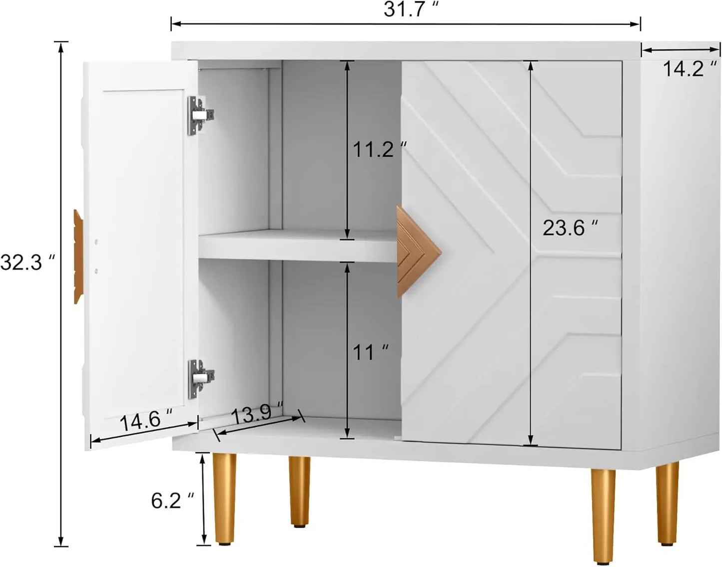 Decorative Embossed 2-Door Accent Cabinet