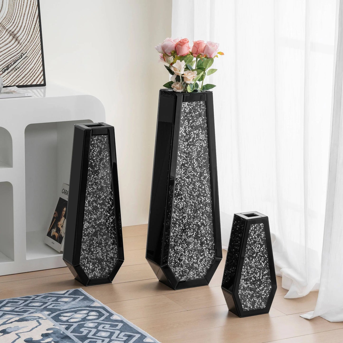 Crystal Crushed Diamond Inlay Vase