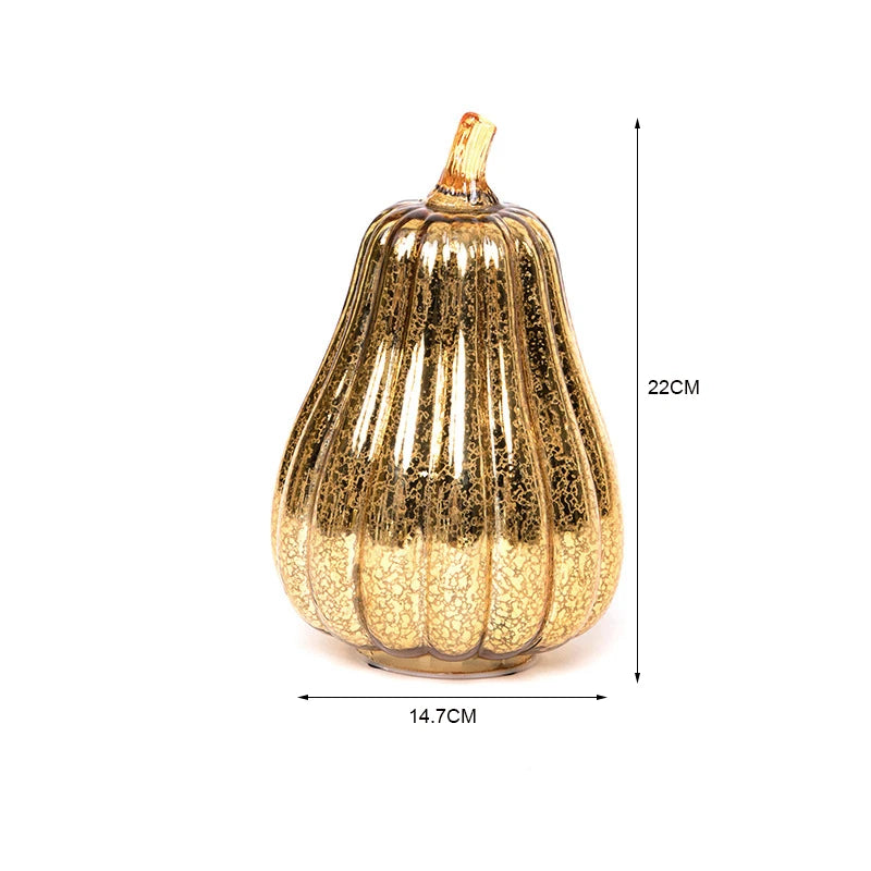 Glass Halloween Pumpkin Lantern Battery Operated