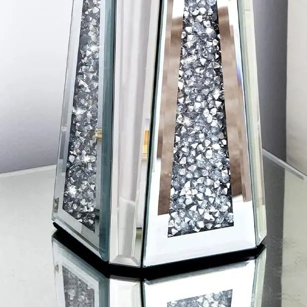 Luxury Crushed Diamond Mirrored Flower Vase