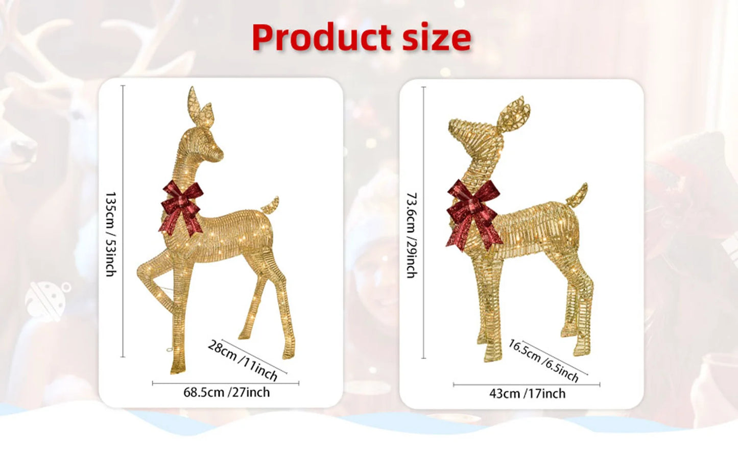 Lighted Christmas Reindeer (Set of 2)