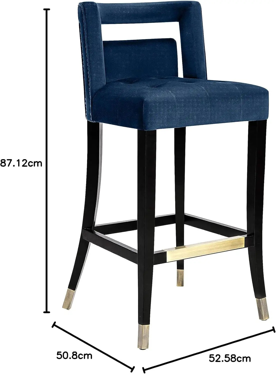 Navy Counter Height Velvet Bar Stool