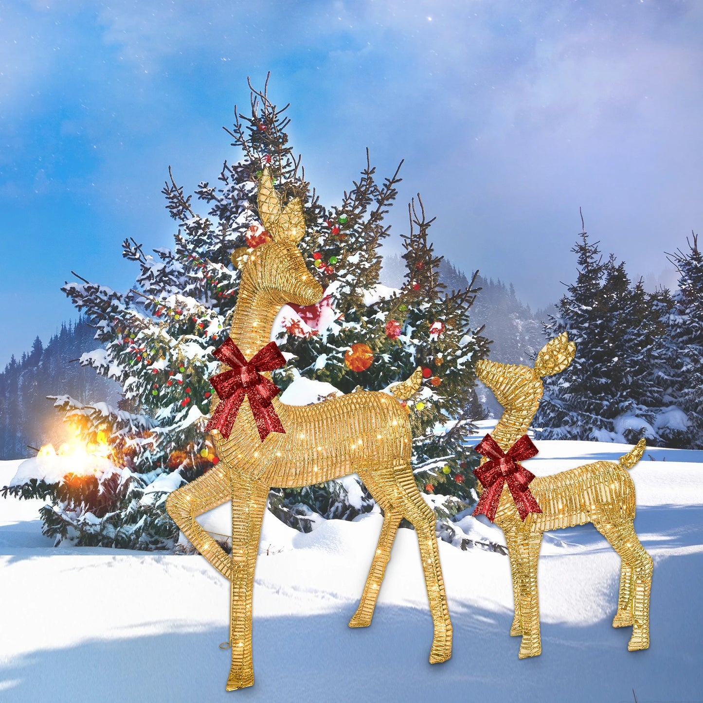 Lighted Christmas Reindeer (Set of 2)