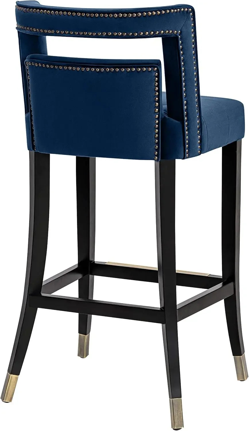 Navy Counter Height Velvet Bar Stool