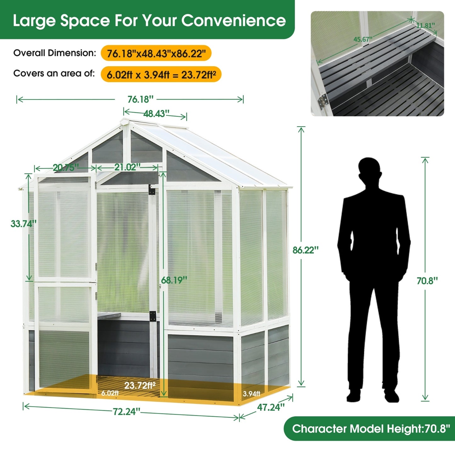 Walk-In Polycarbonate Greenhouse