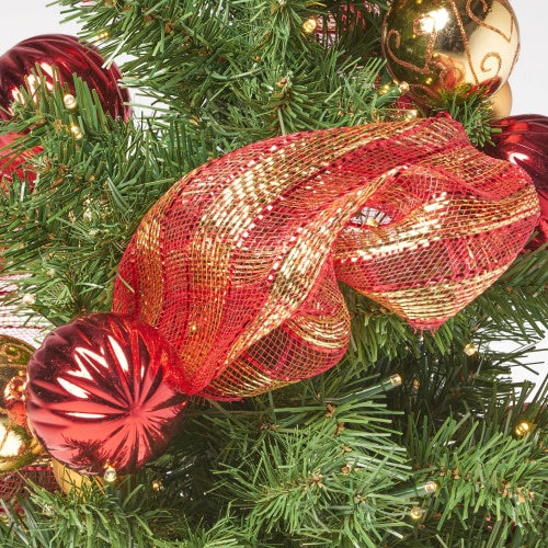 Battery Operated Gold Decorated Linen Tree