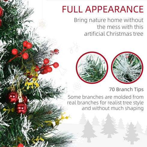 Pre-Lit Outdoor Entryway Artificial Christmas Tree (Set of 2)