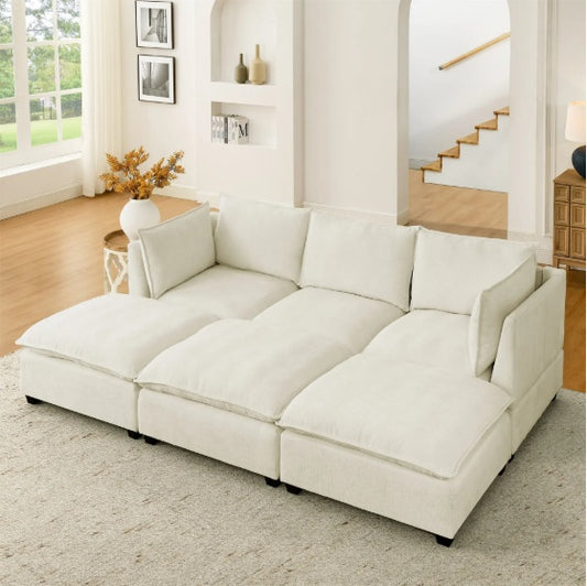 Comfy Cloud Sectional Sleeper w/Throw Pillows