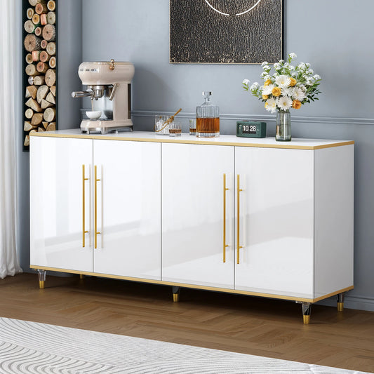 Luxury 63" Buffet Sideboard Cabinet with Adjustable Shelves