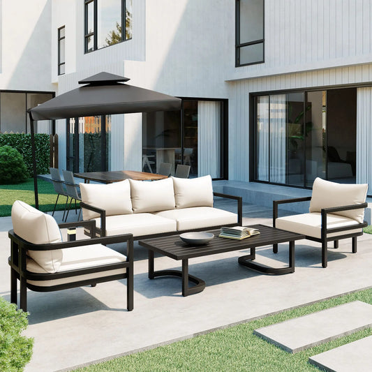 All-Weather Patio Set w/ Coffee Table and Cushions