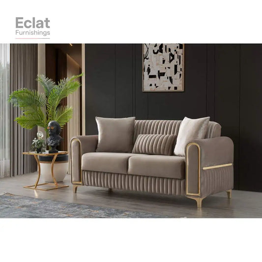 Contemporary Velvet Upholstered Sleeper Loveseat