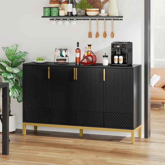 59in. Sideboard Buffet Cabinet w/4 Doors