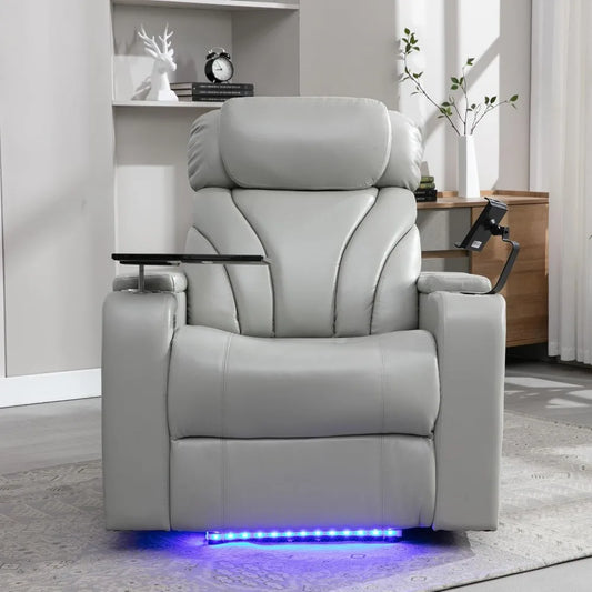 Recliner with USB Charging Port and Hidden Arm Storage
