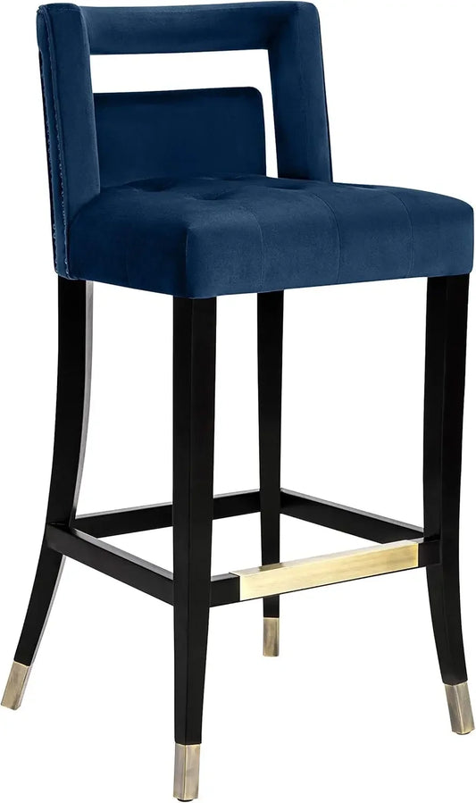 Navy Counter Height Velvet Bar Stool