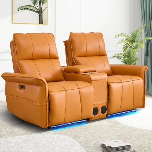 Power Reclining Loveseat Sofa with Cup Holders/USB Outlet