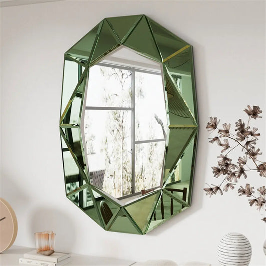 100x72cm Green/Gold/Sliver Accent Mirror