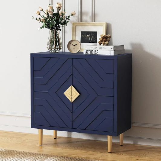 Decorative Embossed 2-Door Accent Cabinet