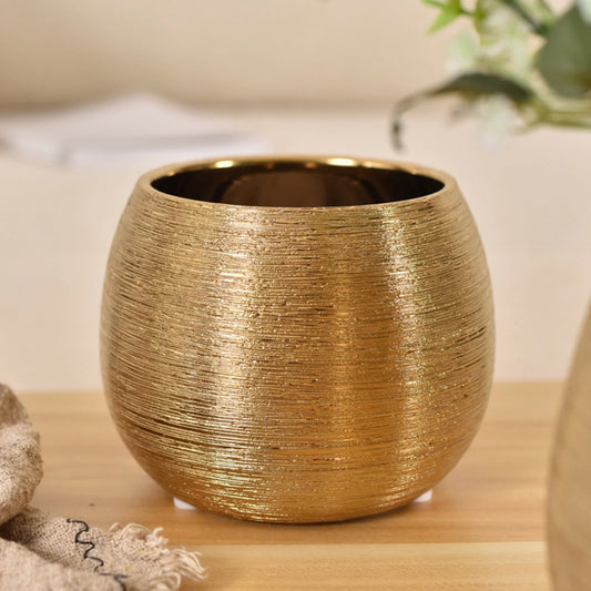 Gold Ceramic Flower Pot Container