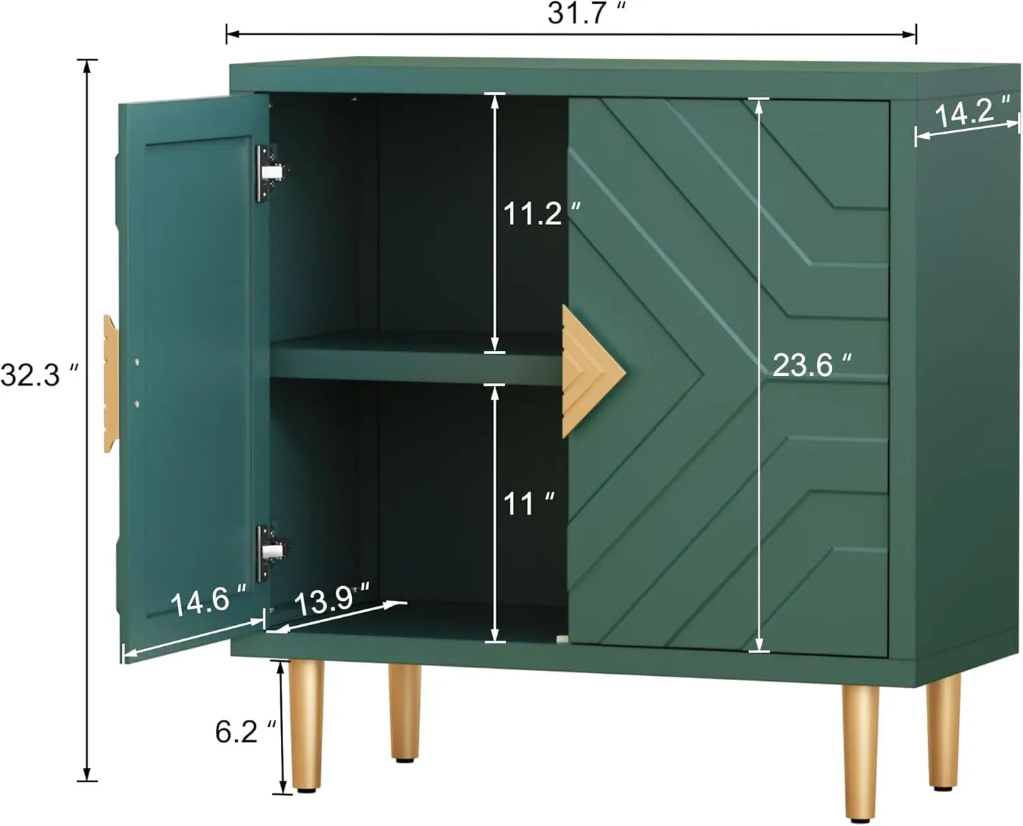 Decorative Embossed 2-Door Accent Cabinet