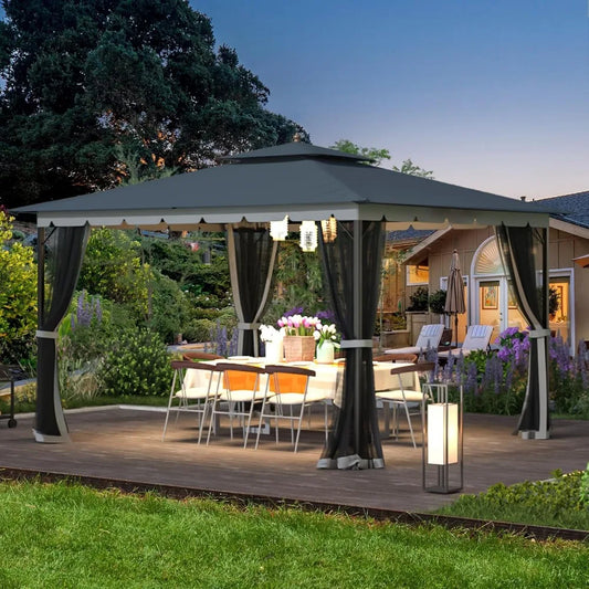 10x12ft. Patio Gazebo with Mosquito Netting