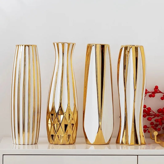 30cm Gold Luxury Ceramic Vase