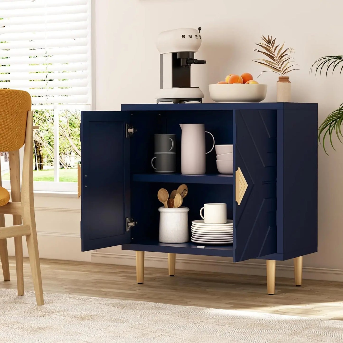 Decorative Embossed 2-Door Accent Cabinet