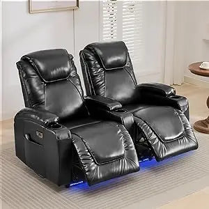 Power Reclining Loveseat Sofa with Cup Holders/USB Outlet