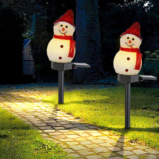 Snowman Solar Light Powered Stakes