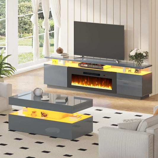 3 Piece Living Room Table Entertainment Set