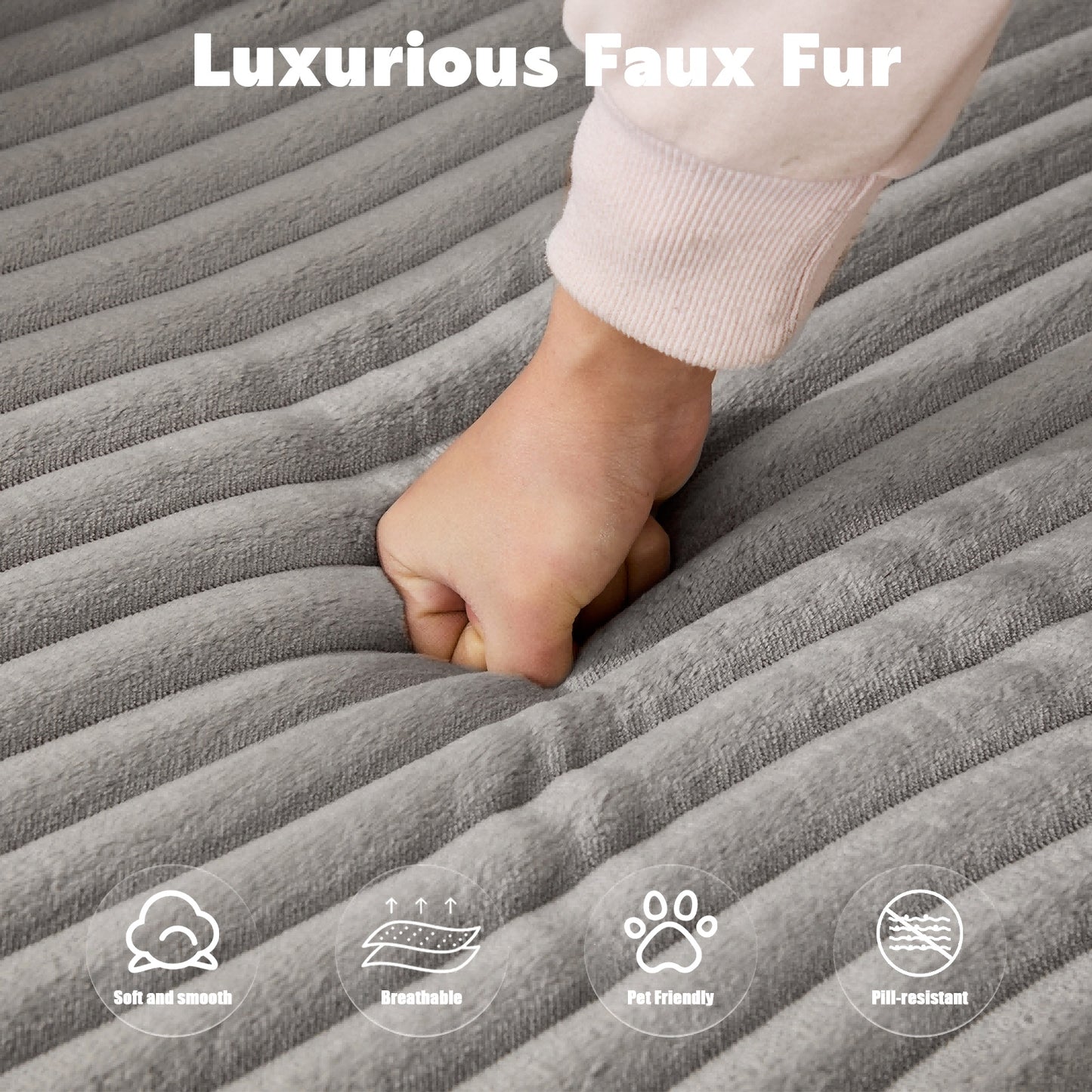 Convertible L-Shaped Sofa Bed w/Corduroy Fabric