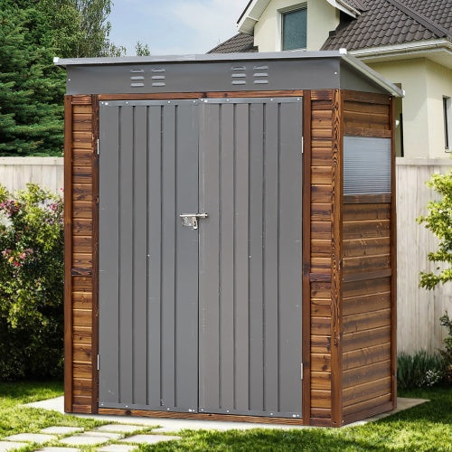 3x5 FT Iron Wood Combination Tool Shed